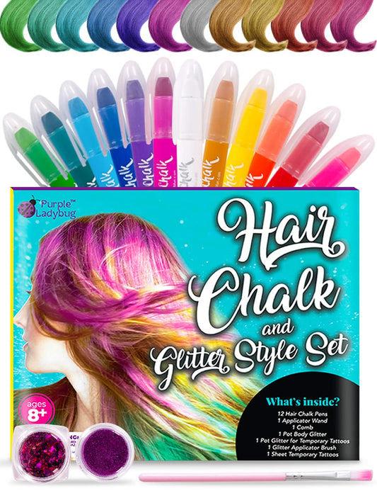 Hair Chalk & Glitter Style Set
