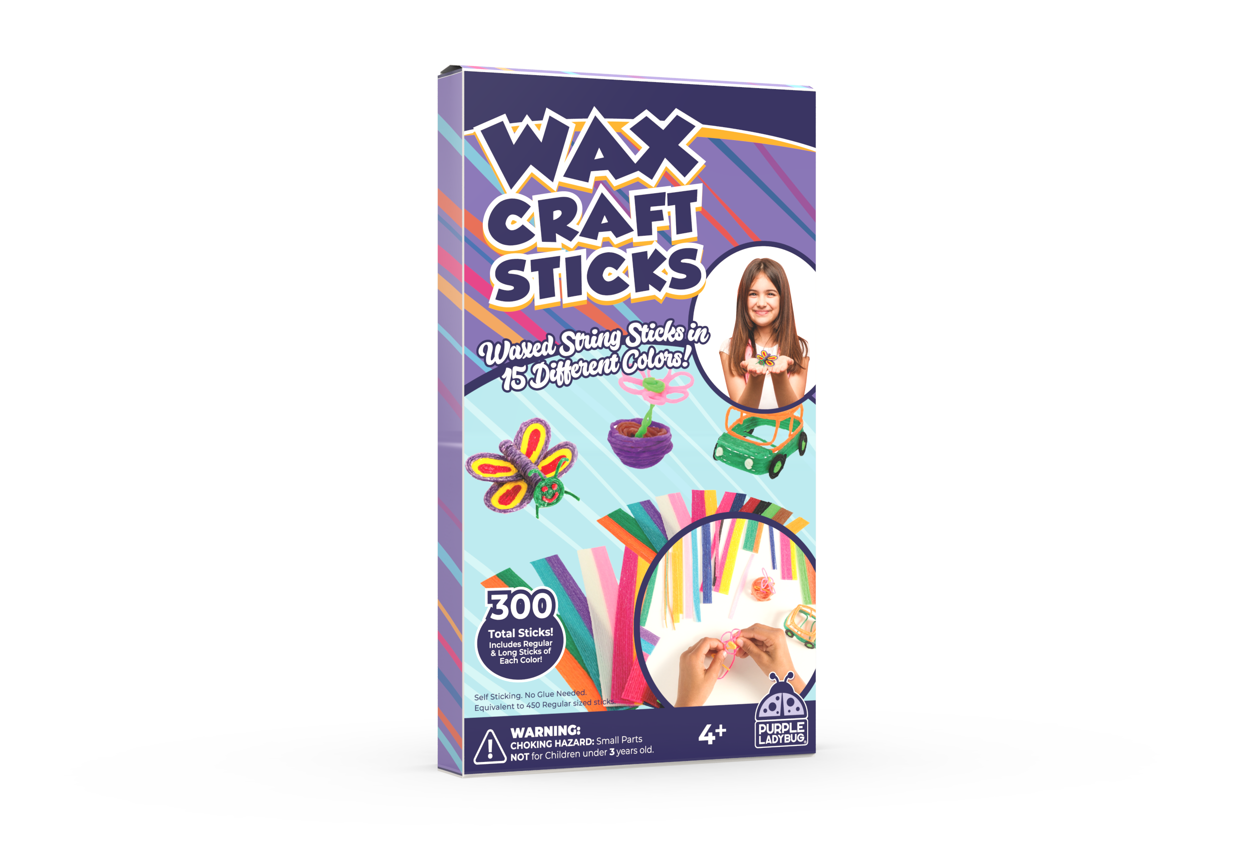 Kids Wax Craft Sticks – Purple Ladybug
