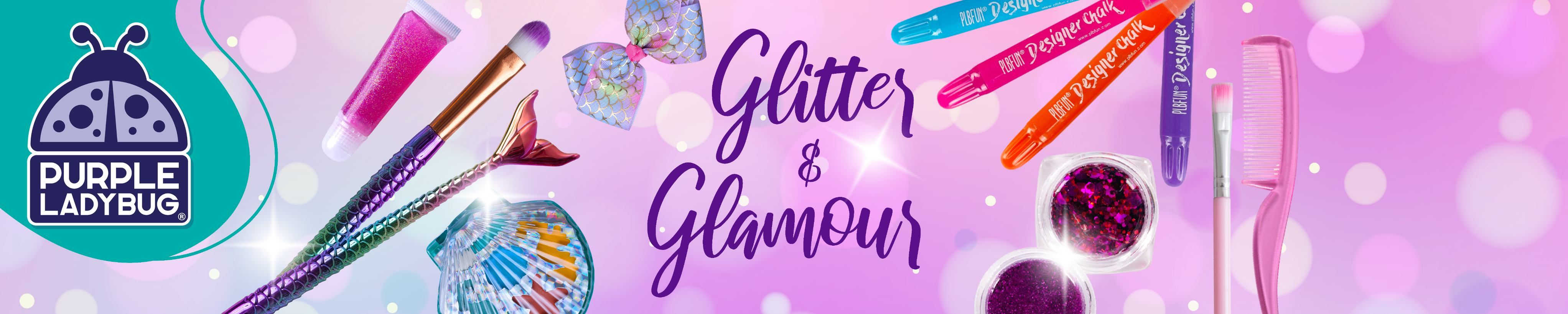 Liquid Glitter Kids Jelly Bracelets – Purple Ladybug
