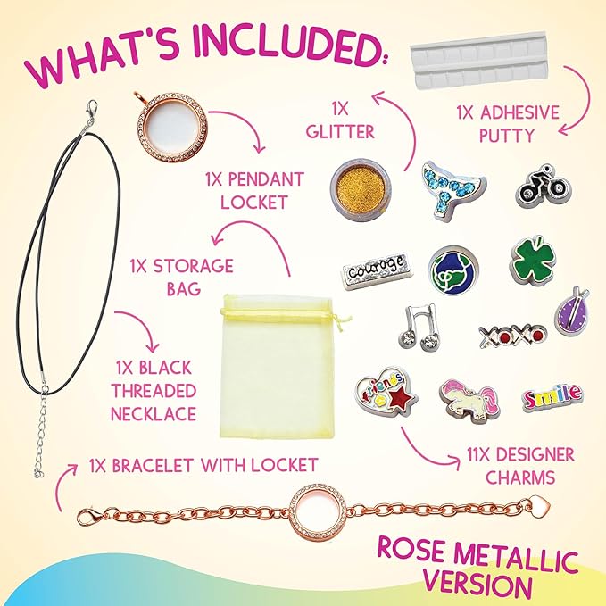 CharmWow Rose  Locket Necklace & Bracelet Making Set