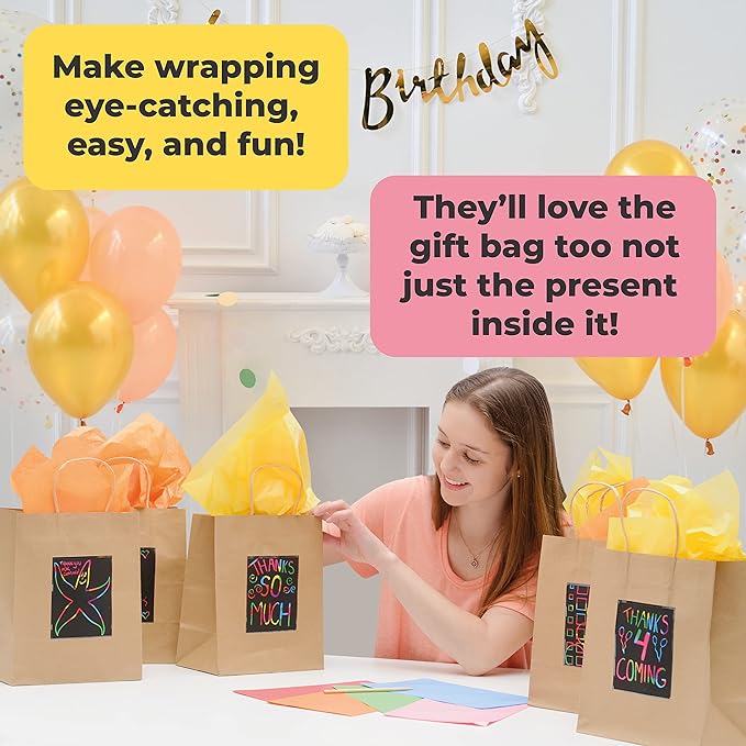 Scratch Gift Bags - Kraft Paper