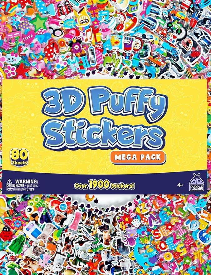 3D Puffy Stickers - 80 Sheet Mega Pack