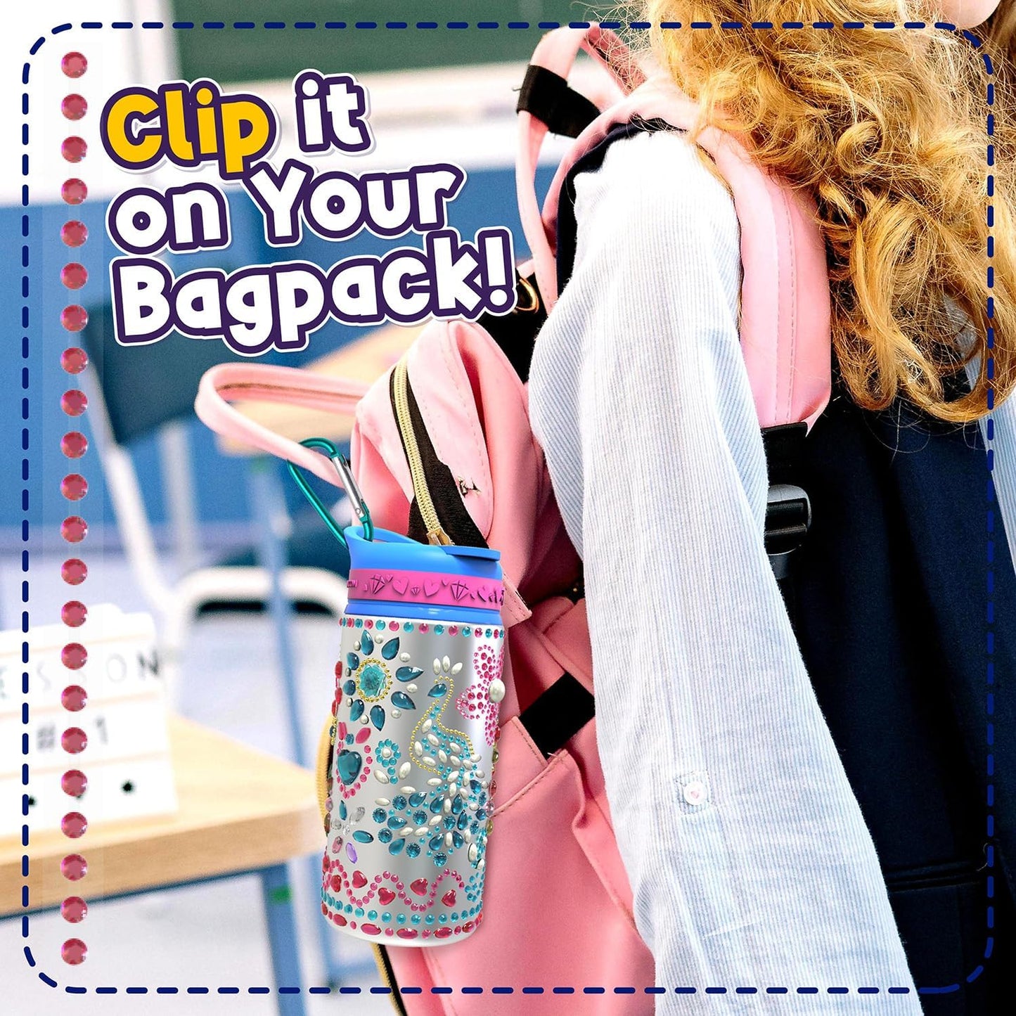 New Metal Teal Gemstone Waterbottle