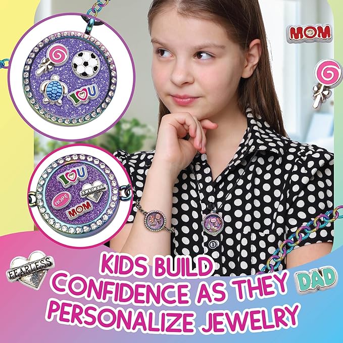 CharmWow Multicolor Locket Necklace & Bracelet Making Set