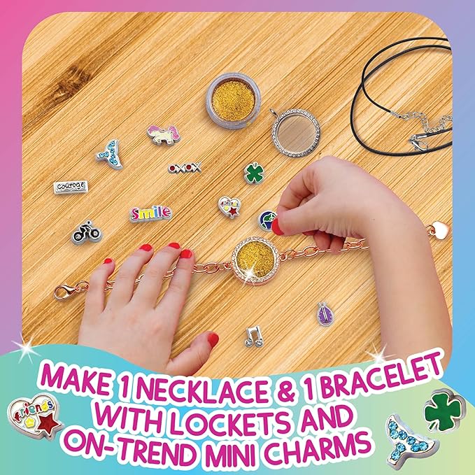 CharmWow Rose  Locket Necklace & Bracelet Making Set