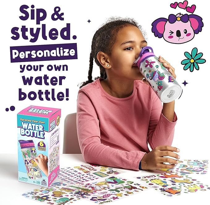 Purple Sticker Water Bottle