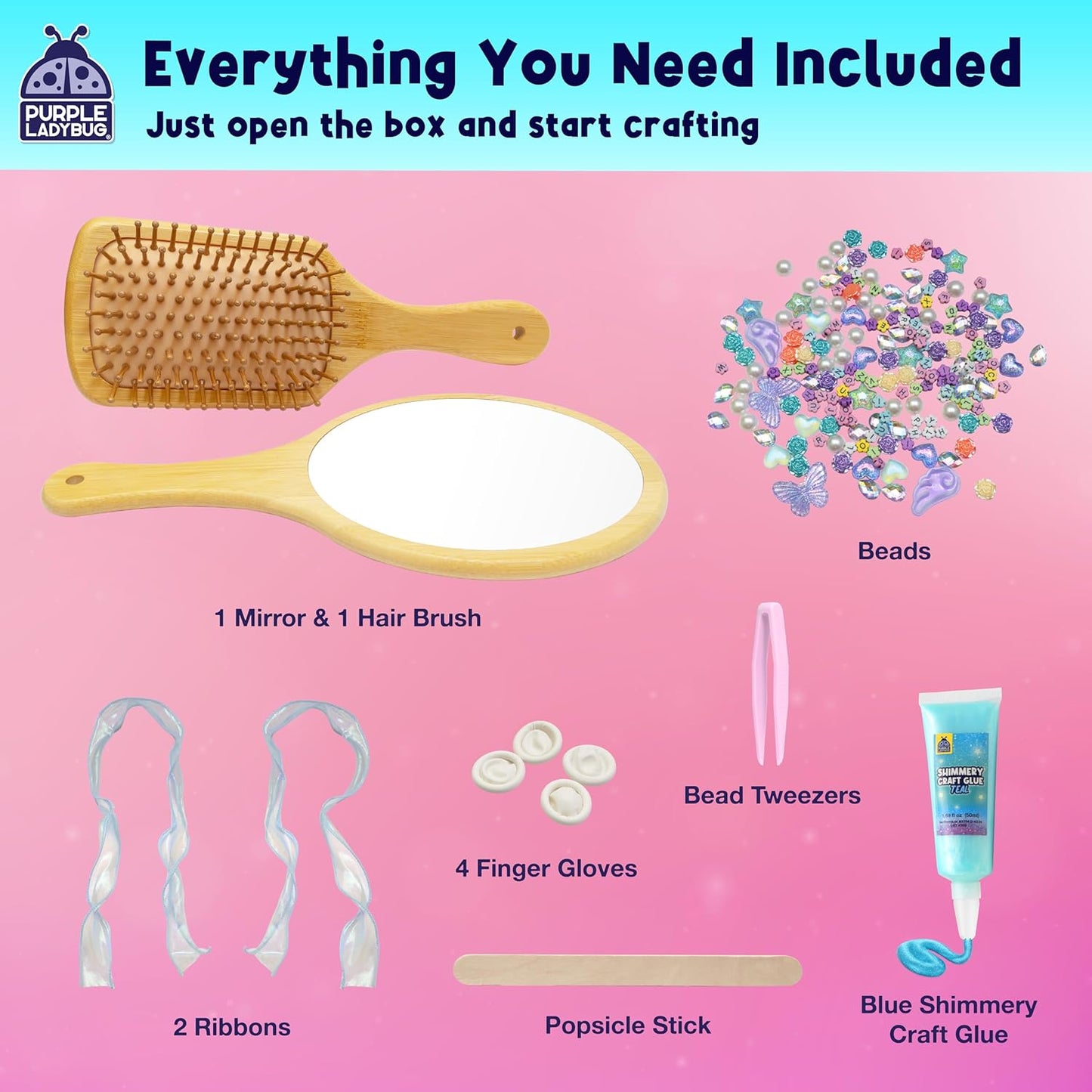 Decorate Your Own Wooden Mirror & Brush Set
