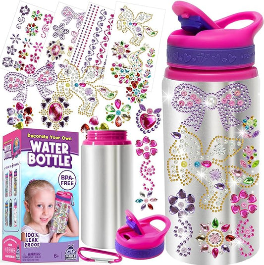Pink Glitter Gemstone Water Bottle