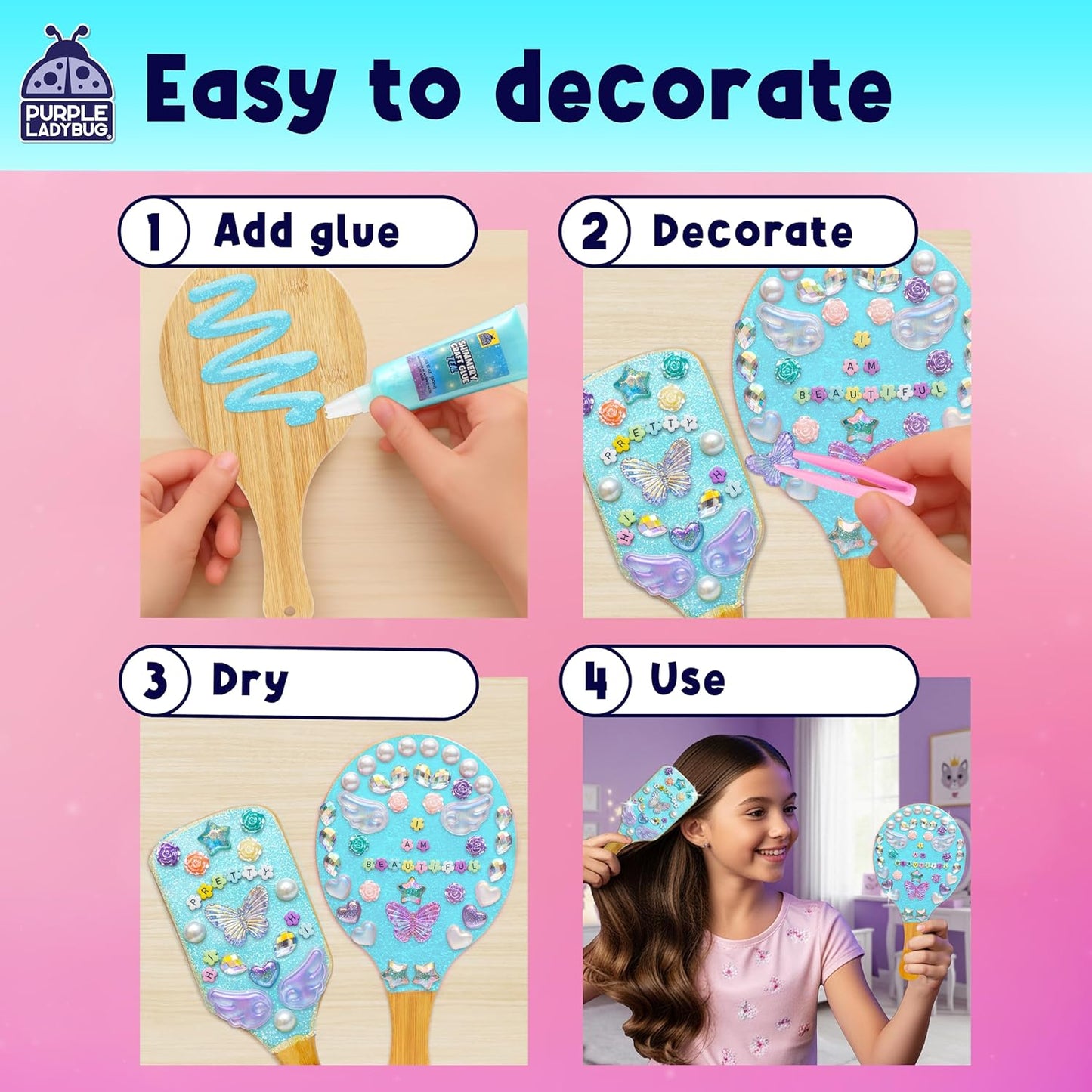 Decorate Your Own Wooden Mirror & Brush Set