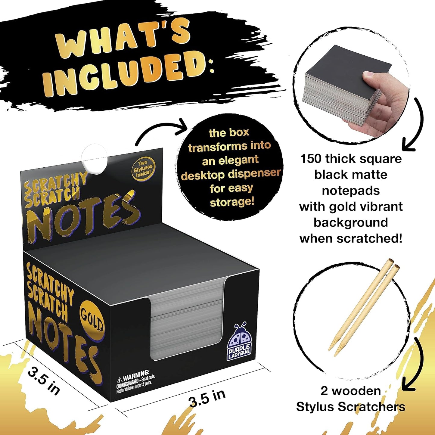 Scratchy Scratch Mini Notes: Gold
