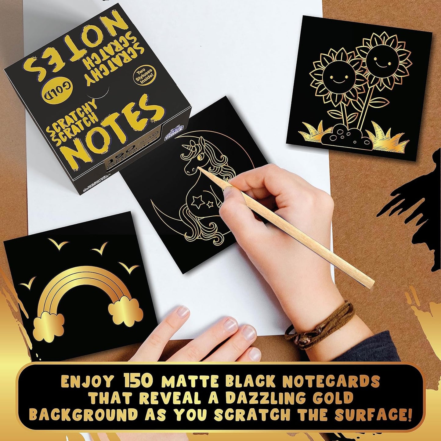 Scratchy Scratch Mini Notes: Gold