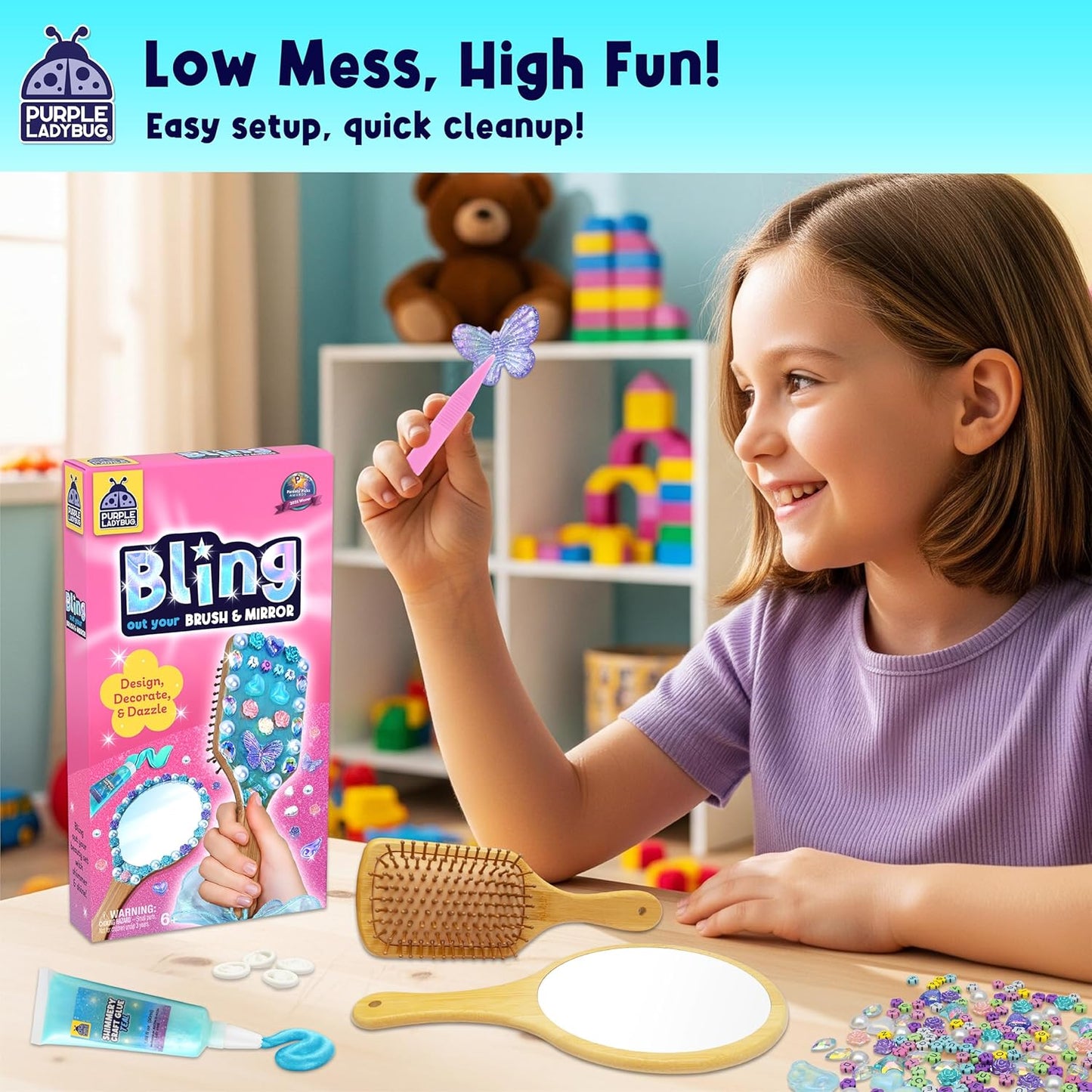 Decorate Your Own Wooden Mirror & Brush Set
