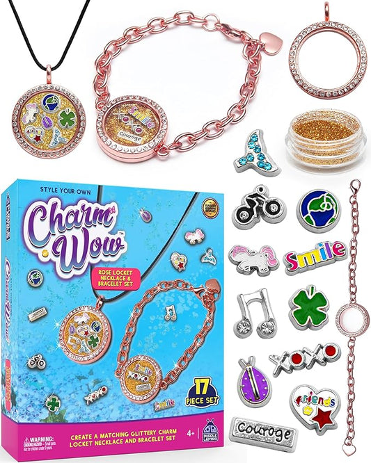 CharmWow Rose  Locket Necklace & Bracelet Making Set