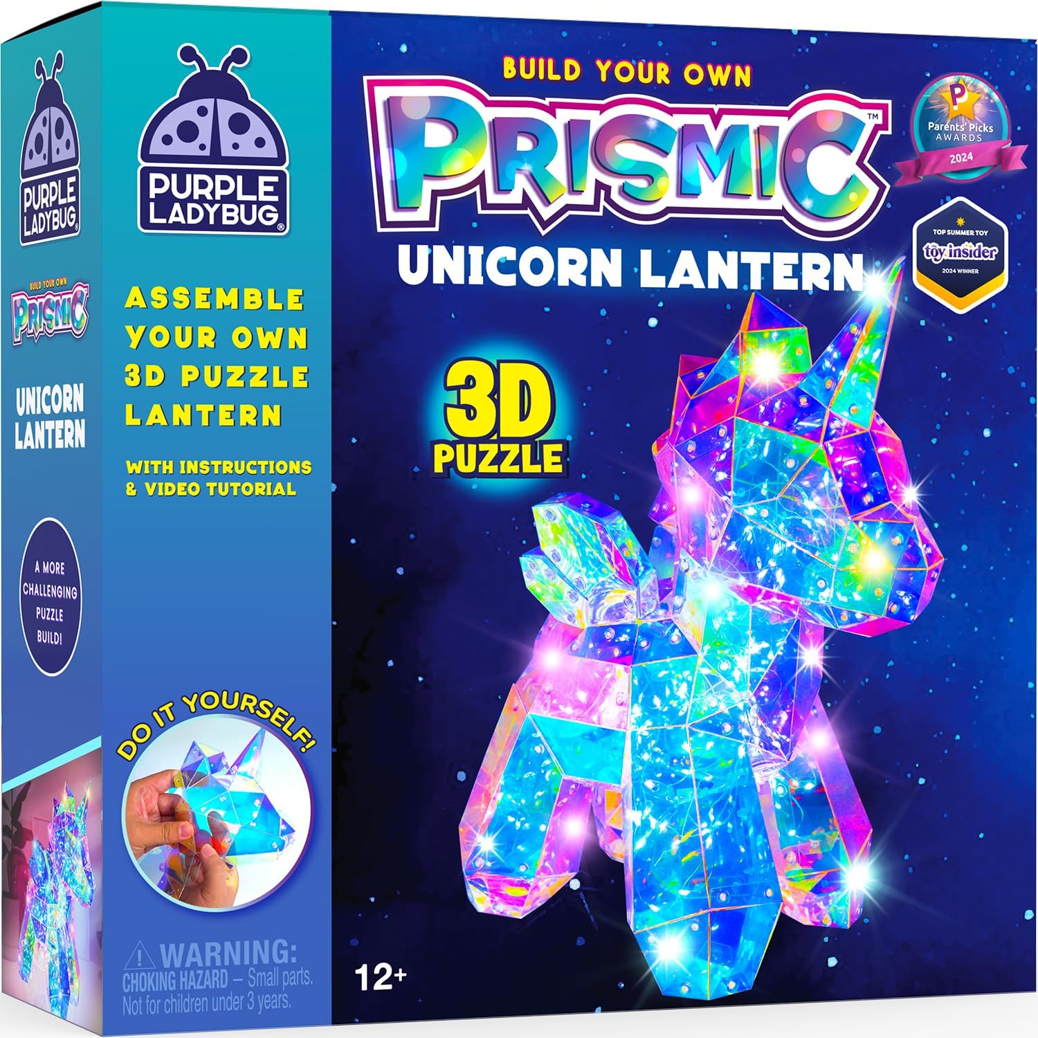 Iridescent 3D Infinity IQ Puzzle Light Kit - 30pc DIY Lamp With Cord