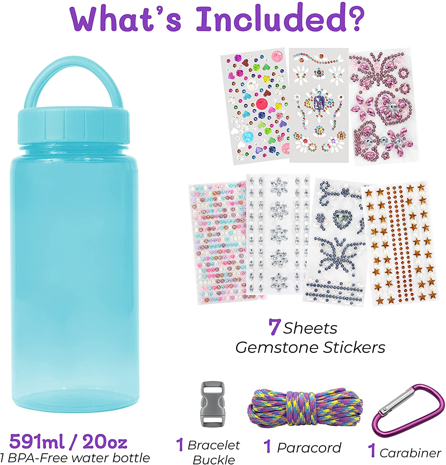 Teal Gemstone Water Bottle