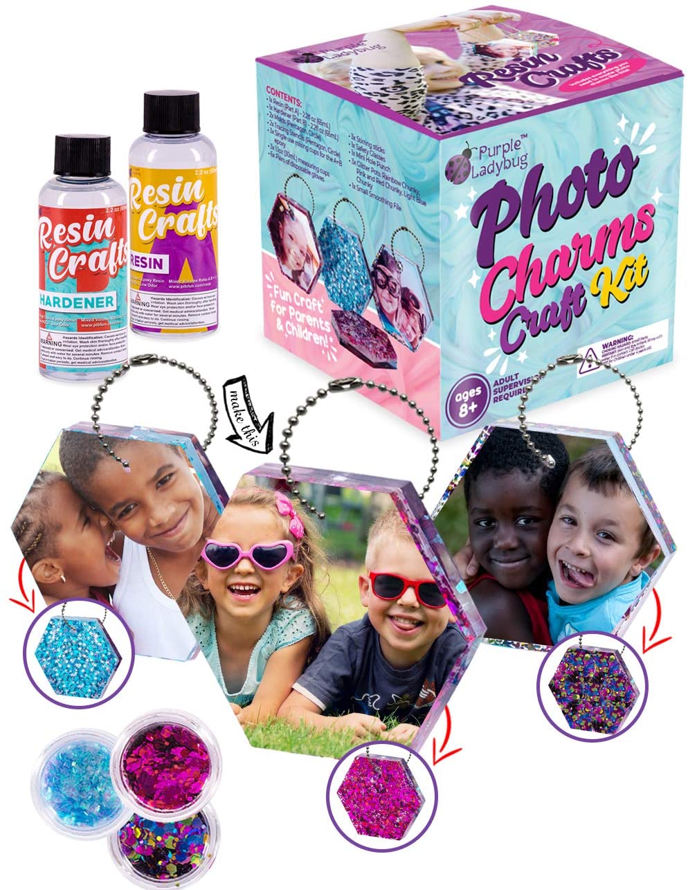 PURPLE LADYBUG Photo Charm Resin Starter Kit - Teenage Girls Gifts Ideas,  Gift for Teen Girl - Arts