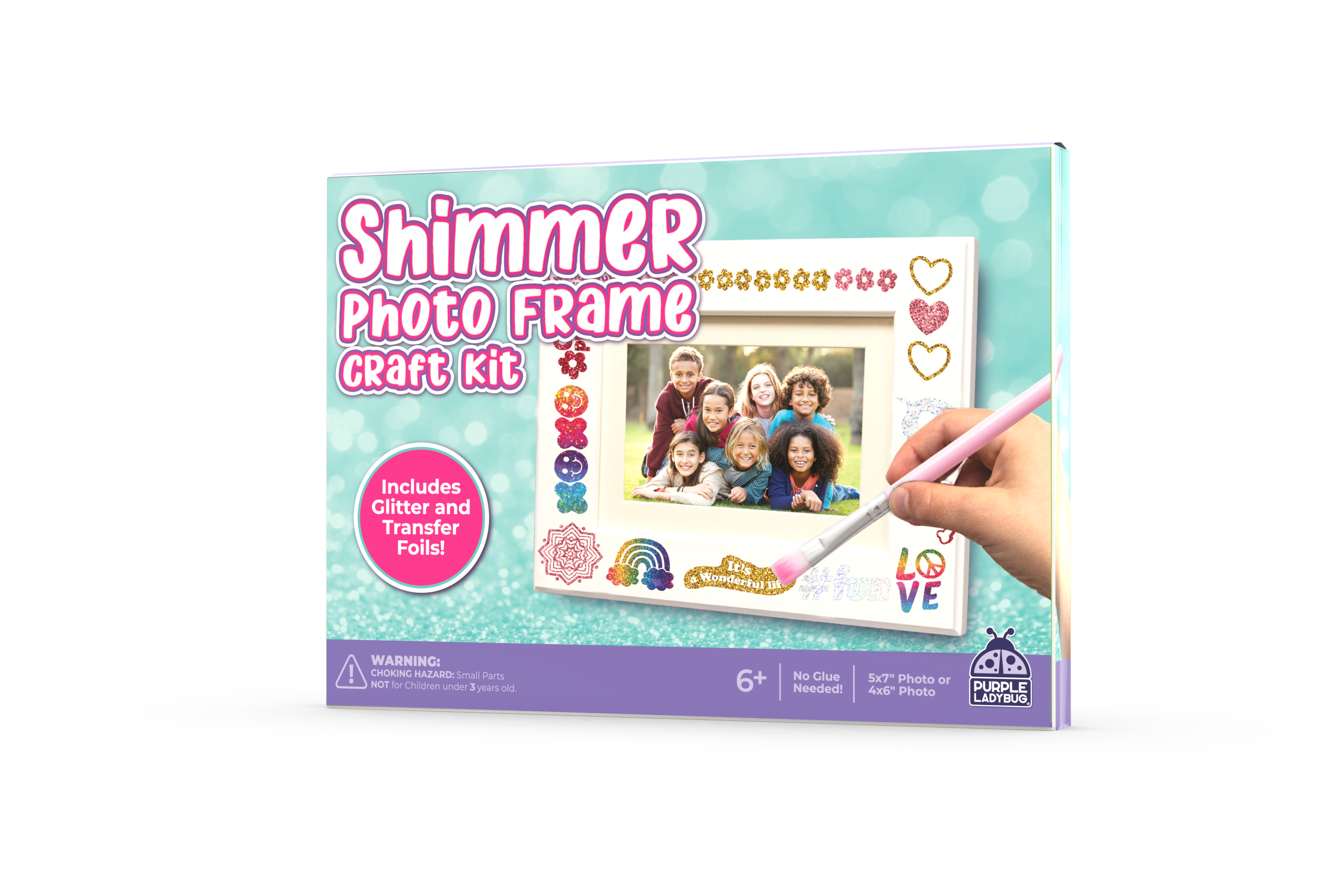 Shimmer Photo Frame Craft Kit Instructions – Purple Ladybug