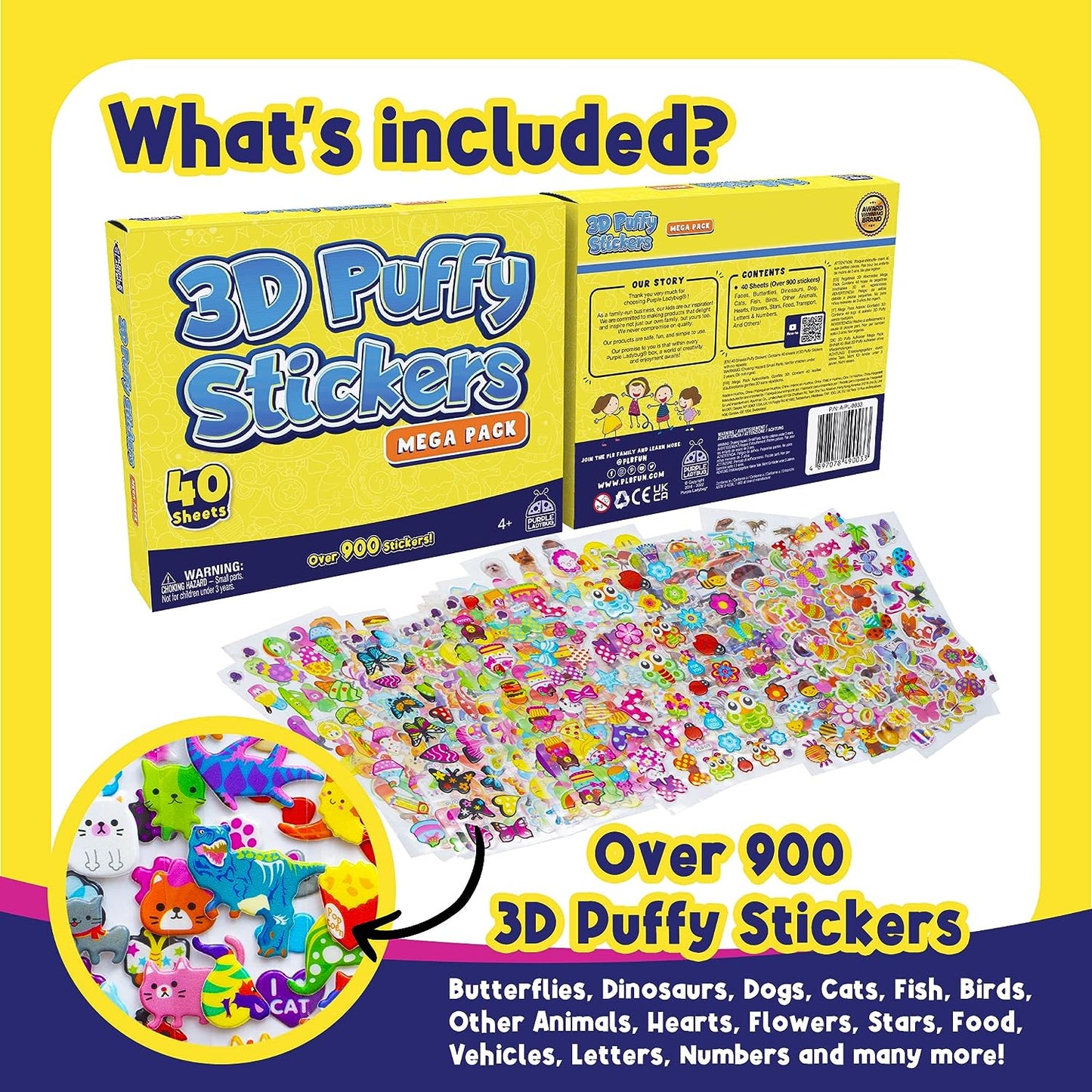 3D Puffy Sticker Mega Pack - 40 Sheets