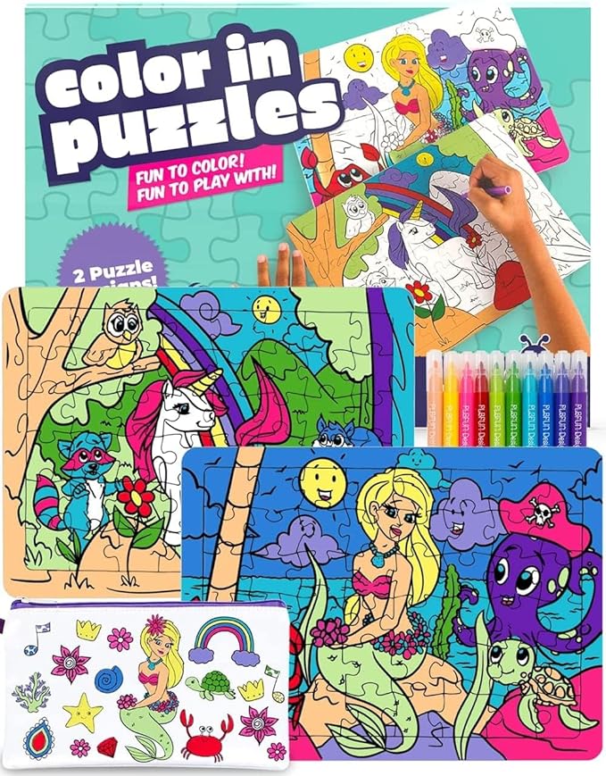 Color In Puzzles - 2 Puzzle Pack