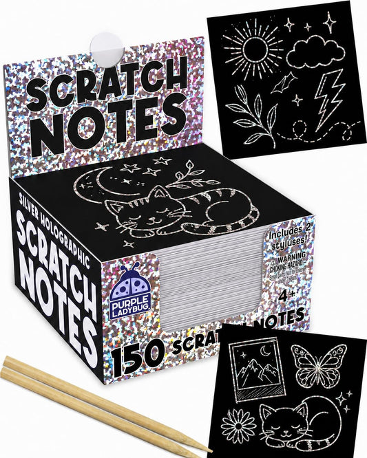 Scratchy Scratch Mini Notes: Silver