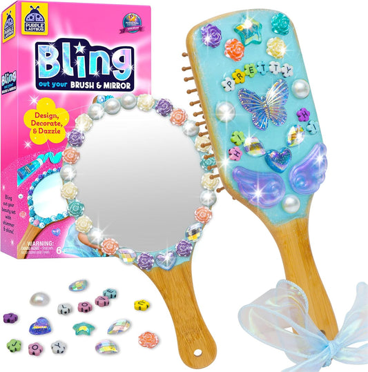 Decorate Your Own Wooden Mirror & Brush Set