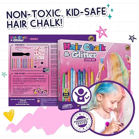 Hair Chalk & Glitter Style Set
