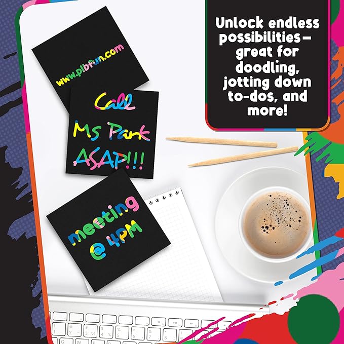 Scratchy Scratch Mini Notes: Rainbow – Purple Ladybug