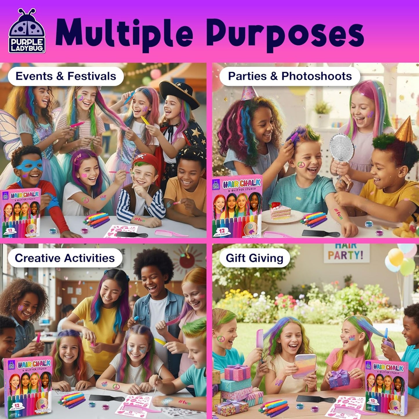 Hair Chalk & Glitter Style Set