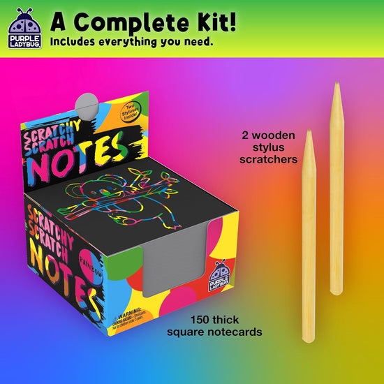 Scratchy Scratch Mini Notes: Rainbow – Purple Ladybug
