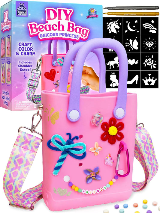 Decorate Your Own Beach Tote Bag - Unicorn Princess