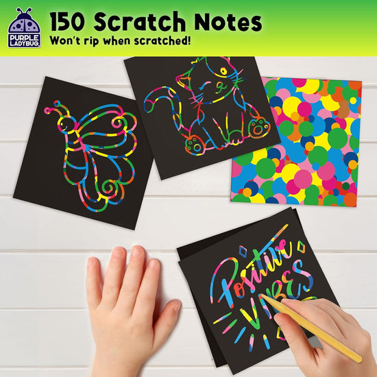 Scratchy Scratch Mini Notes: Rainbow – Purple Ladybug