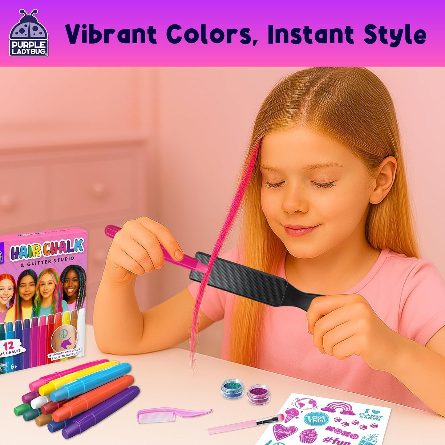 Hair Chalk & Glitter Style Set