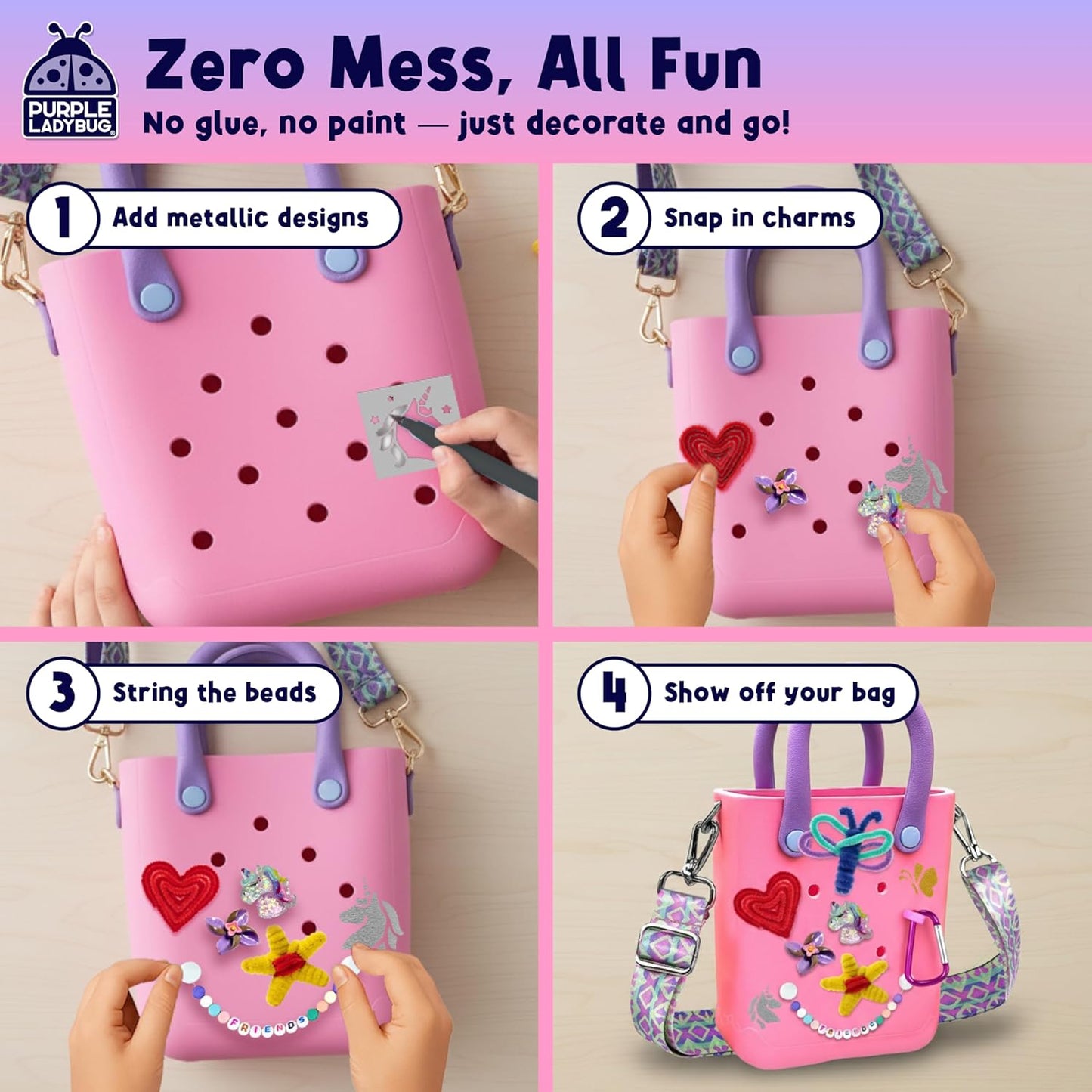 Decorate Your Own Beach Tote Bag - Unicorn Princess