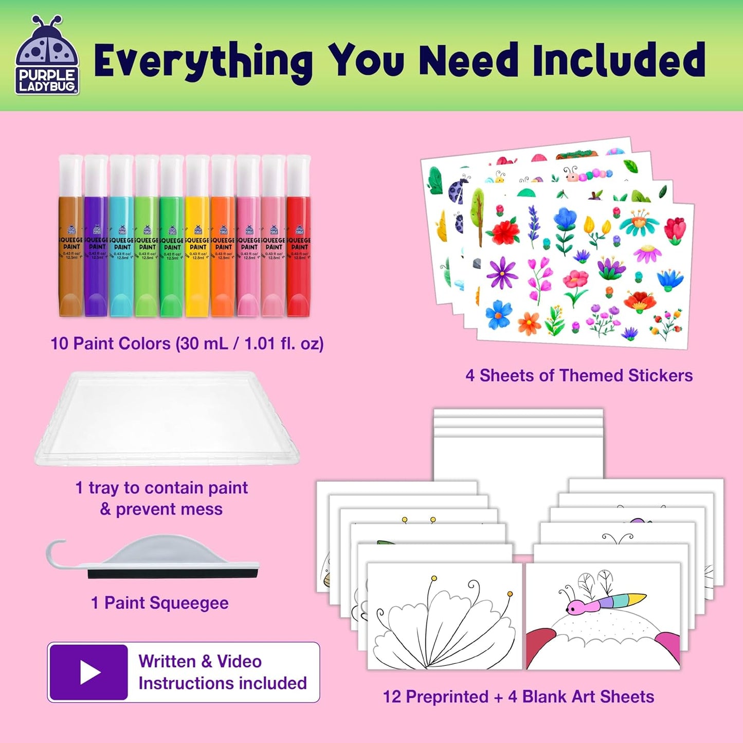 Squeegee Art Craft Set - Blooms & Bugs