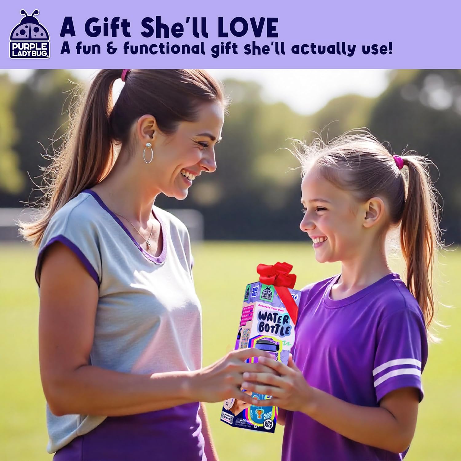 Purple Ladybug  X Rebel Girls Decorate Your Own Sports Water Bottles