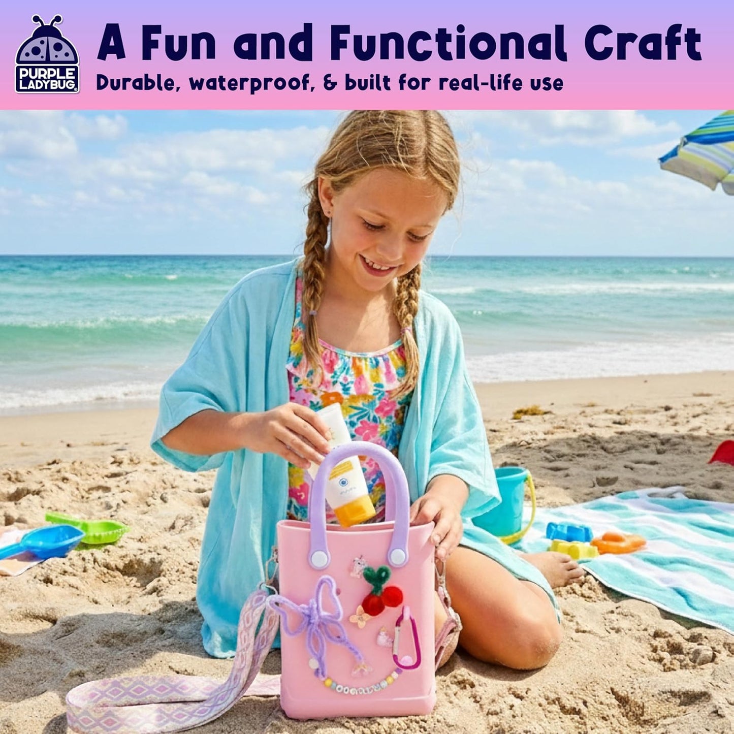 Decorate Your Own Beach Tote Bag - Unicorn Princess