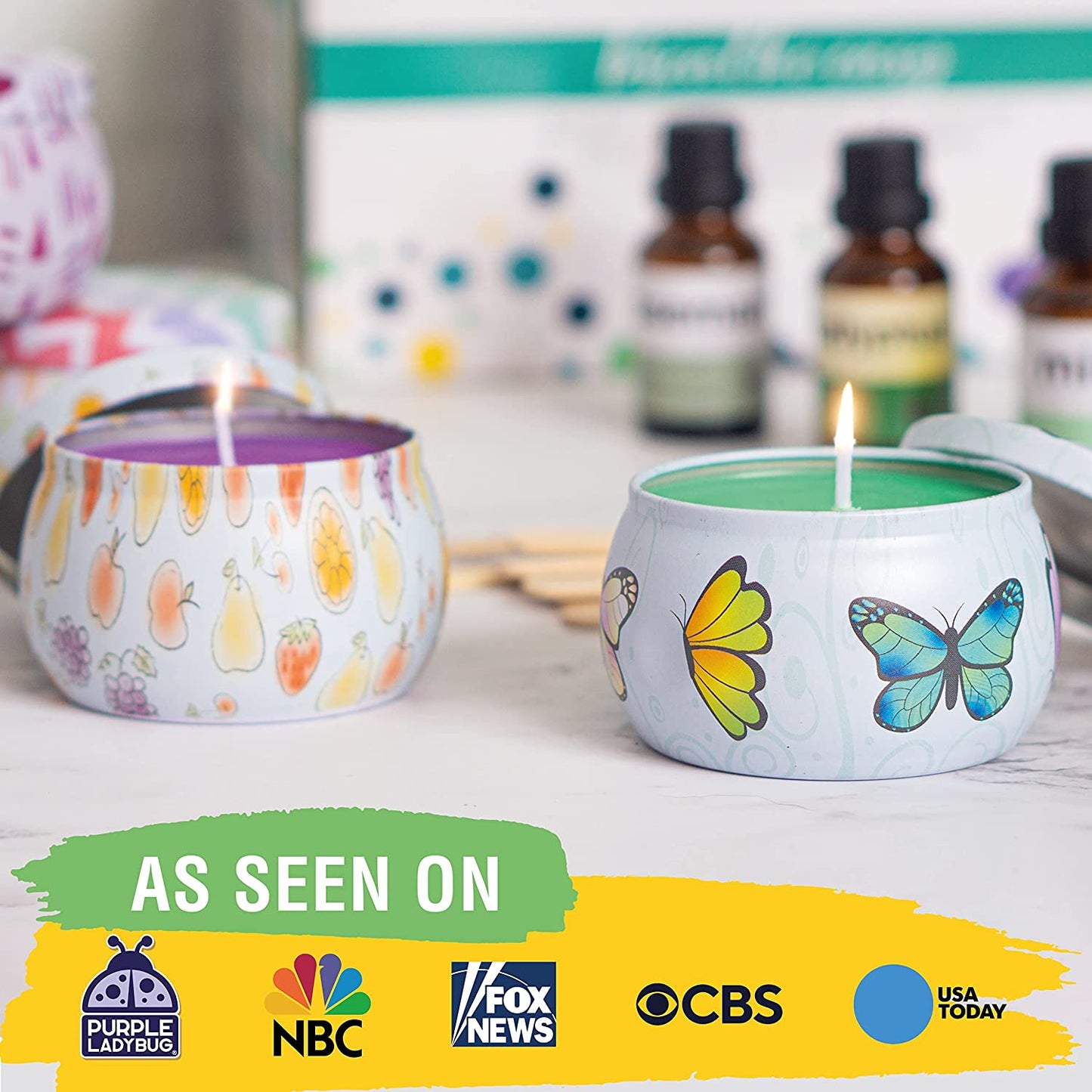 PURPLE LADYBUG DIY Candle Making Kits with Aromatherapy Scents