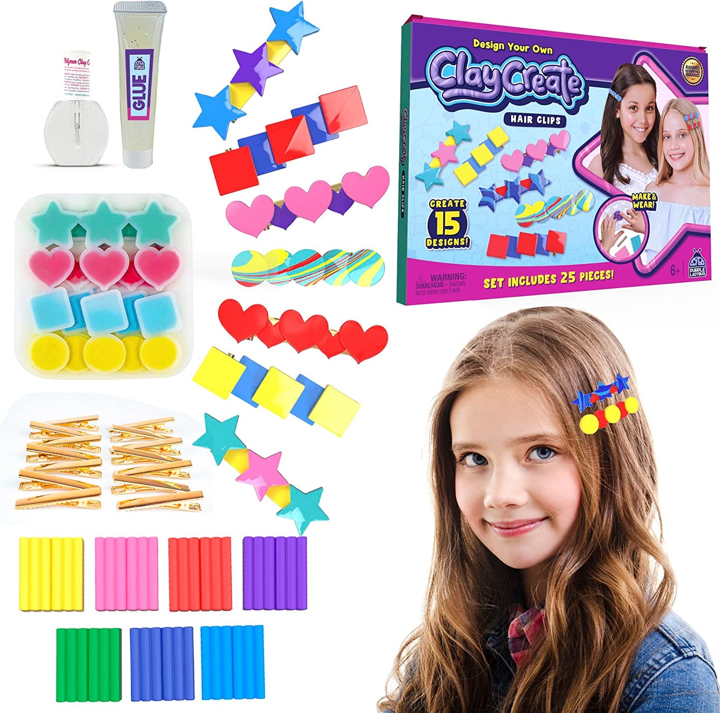 Glitter Dots Salon Hair Clips, DIY Kids Craft with Hair Accessories, Gift –   – Toys and Game Store